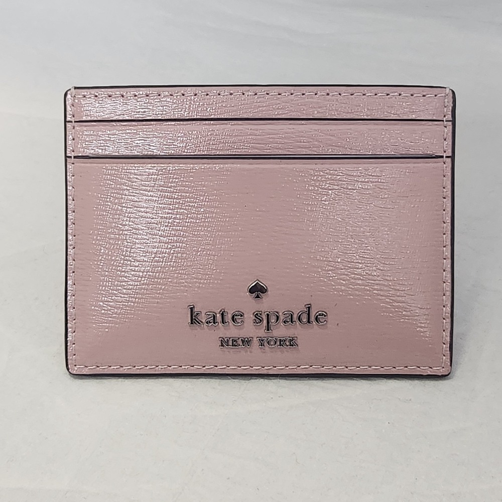 New $89 Kate Spade Madison Pink Tutu Card Holder Saffiano Leather Slim Wallet